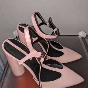 Zara baby pink chunky heel 9(40)